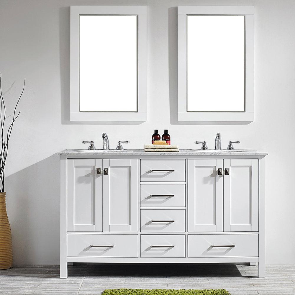 Aurora Blue 37 in. Vanity with Carrara Top